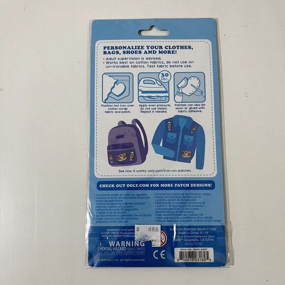 Ooly Patch'em Embroidered Iron On Patches Beary Sweet Ice Cream Set of 3 NEW - Picture 4 of 4